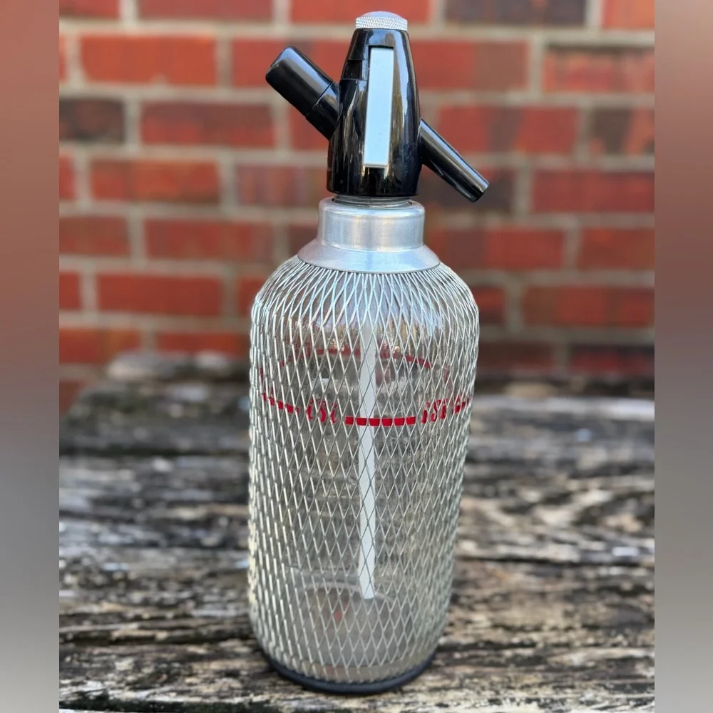 Vintage 1960’s ISI Classic Heimsyphon Soda Seltzer Siphon with Mesh Cover M8